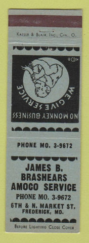 Matchbook Cover - Amoco oil gas James Brashears Frederick MD LAMINATED