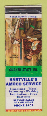 Matchbook Cover - Amoco oil gas Hartville's LAMINATED