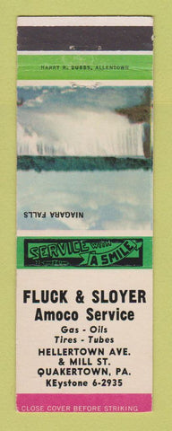 Matchbook Cover - Amoco oil gas Fluck & Sloyer Quakertown PA