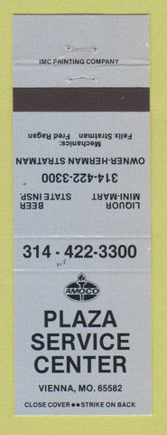 Matchbook Cover - Amoco oil gas Plaza Service Center Vienna MO BLUE