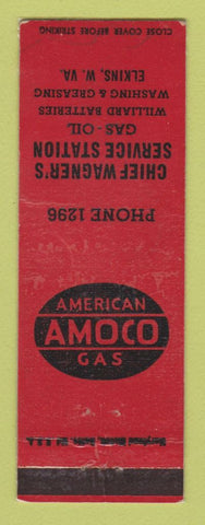 Matchbook Cover - Amoco oil gas Chief Wagner's Elkins WV LAMINATED