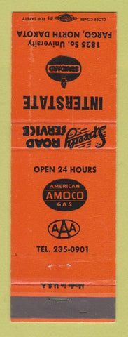Matchbook Cover - Amoco oil gas Interstate Standard Fargo ND