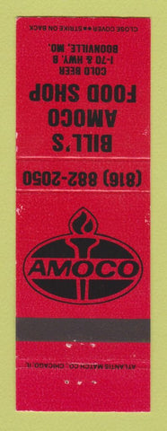 Matchbook Cover - Amoco oil gas Bill's Food Shop Boonville MO