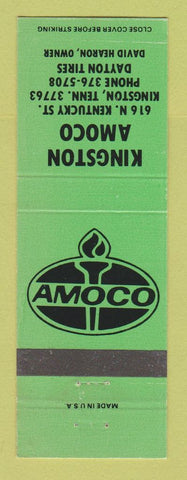 Matchbook Cover - Amoco oil gas Kingston TN Dayton Tires GREEN