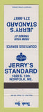 Matchbook Cover - Amoco oil gas Jerry's Standard Norfolk NE