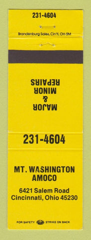 Matchbook Cover - Amoco oil gas Mount Washington Cincinnati OH
