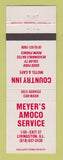 Matchbook Cover - Amoco oil gas Meyer's Livingston IL Country Inn Motel