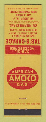 Matchbook Cover - Amoco oil gas Tab's Garage Paterson NJ