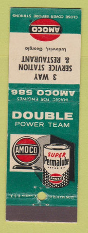Matchbook Cover - Amoco oil gas 3 Way Service Resturant Ludowici GA