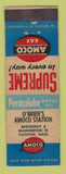 Matchbook Cover - Amoco oil gas O'Brien's Taunton MA WEAR LAMINATED