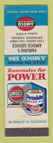 Matchbook Cover - Amoco oil gas Farling's Arlington VA