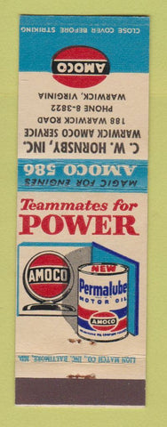 Matchbook Cover - Amoco oil gas CW Hornsby Warwick VA