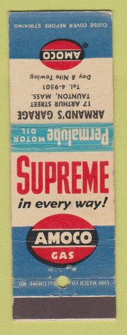 Matchbook Cover - Amoco oil gas Armand's Garage Taunton MA
