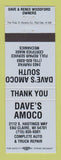 Matchbook Cover - Amoco oil gas Dave's Eau Claire WI BLUE