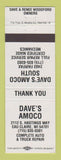 Matchbook Cover - Amoco oil gas Dave's Eau Claire WI WHITE