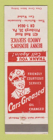 Matchbook Cover - Amoco oil gas Benny Benson's Pittsburgh PA WEAR