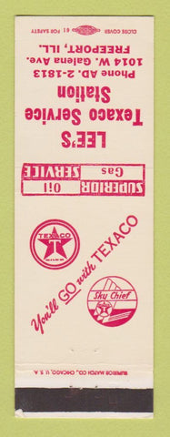 Matchbook Cover - Texaco oil gas Lee's Freeport IL