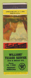 Matchbook Cover - Texaco oil gas Williams' Fremont NE WORN BACK