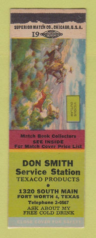 Matchbook Cover - Texaco oil gas Don Smith Fort Worth TX LAMINATED