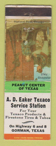 Matchbook Cover - Texaco oil gas AD Eaker Gorman TX