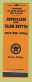 Matchbook Cover - Texaco oil gas Village Motel Restaurant Hershey PA