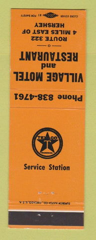 Matchbook Cover - Texaco oil gas Village Motel Restaurant Hershey PA