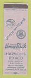 Matchbook Cover - Texaco oil gas Harmon's Conway NH