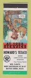 Matchbook Cover - Texaco oil gas Howard's Battle Creek MI
