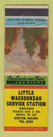 Matchbook Cover - Texaco oil gas Little Wassookeag Dexter ME LAMINATED