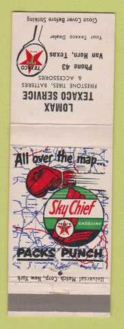 Matchbook Cover - Texaco oil gas Lomax Van Horn TX