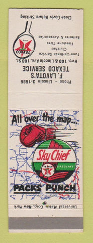 Matchbook Cover - Texaco oil gas F Lavota's
