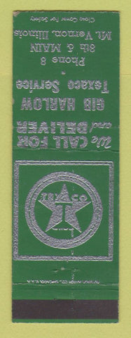 Matchbook Cover - Texaco oil gas Gib Harlow Mount Vernon IL low phone #