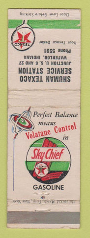 Matchbook Cover - Texaco oil gas Shuman Waterloo IN WEAR