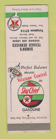 Matchbook Cover - Texaco oil gas Simon's Lansing MI