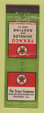 Matchbook Cover - Texaco oil gas Shingles and Roofing Chicago IL #1 LAMINATED