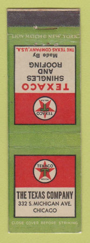 Matchbook Cover - Texaco oil gas Shingles and Roofing Chicago IL #2 LAMINATED
