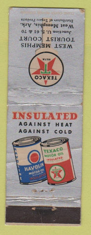 Matchbook Cover - Texaco oil gas West Memphis Tourist Court AR LAMINATED