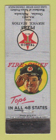Matchbook Cover - Texaco oil gas Peers Omaha NE WORN LAMINATED