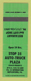 Matchbook Cover - Texaco oil gas Stop 35 Auto Truck Plaza Mifflintown PA