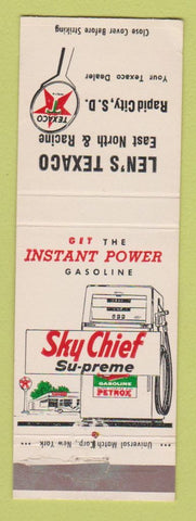 Matchbook Cover - Texaco oil gas Len's Rapid City SD