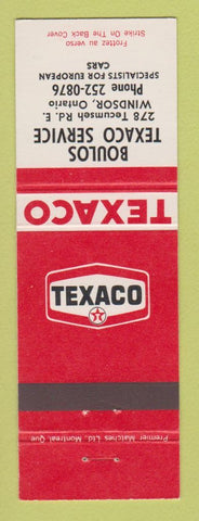 Matchbook Cover - Texaco oil gas Boulos Windsor ON