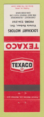 Matchbook Cover - Texaco oil gas Lockhart Motors Victoria Harbour ON