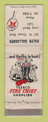 Matchbook Cover - Texaco oil gas Ralph Gallagher Long Beach CA WORN