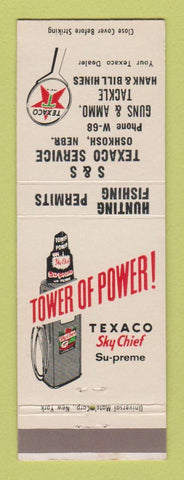 Matchbook Cover - Texaco oil gas S&S Oshkosh WI guns ammo