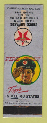 Matchbook Cover - Texaco oil gas Chuck Edwards San Jose CA LAMINATED