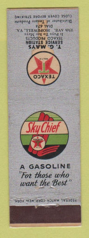 Matchbook Cover - Texaco oil gas TG Mays Hopewell VA LAMINATED