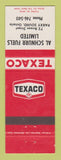 Matchbook Cover - Texaco oil gas Al Schnurr Parry Sound ON