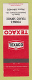 Matchbook Cover - Texaco oil gas Young's Charlottetown PEI PE