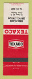 Matchbook Cover - Texaco oil gas Marchildon Service Amos QC