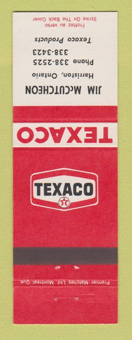 Matchbook Cover - Texaco oil gas Jim McCutcheon Harriston ON